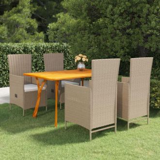 vidaXL Juego De Comedor De Jard&iacute;n 5 Piezas Beige Vidaxl