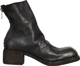 Guidi Leren laars met rits - Dames - Enkellaarsjes - Zwart - 36 EU - Leer - Schoenen
