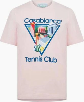 Casablanca Mens Casablanca Tennis Club La Joueuse T-Shirt Pink - Size: 42