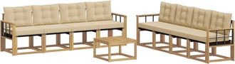 vidaXL Conjunto De Sof&aacute;s De Exterior 9 Uds. Y Beige Vidaxl