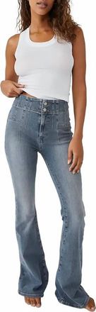 Free People Jayde Flare Jeans In Steel Blue