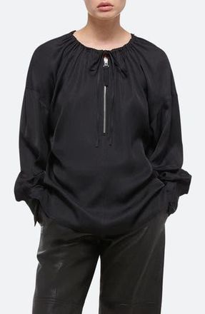 Helmut Lang Reversible Long Sleeve Drawstring Top in Black at Nordstrom Rack, Size X-Small