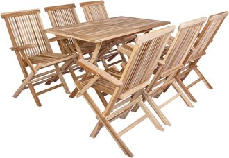 vidaXL Conjunto De Muebles De Jard&iacute;n 7 Uds. Natural Vidaxl