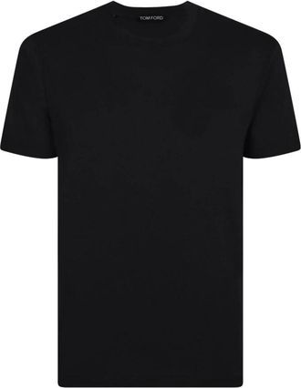 Tom Ford T-shirt met ronde hals - Heren - T-shirts - Zwart - 4XL - Katoen - Tops