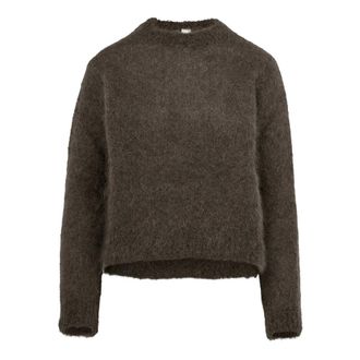 Bomboogie Maglia girocollo puffy in mohair - - Knitwear - Donna - Marrone - L