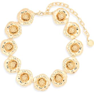 Carolina Herrera Flower Collar Necklace in Gold at Nordstrom