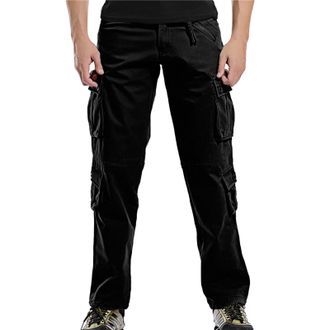 Generic Fleece Thermal Lined Work Trousers Mens Cargo, Loose Casual Sports Pants Insulated Military Tratical Pants with Multi Pockets Winter Warm Fleece Lined