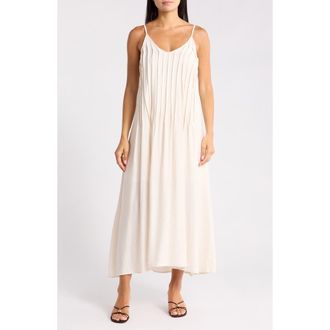 Blu Pepper Pleated Maxi Sundress in Natural at Nordstrom Rack, Size Medium