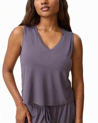 Kindred Bravely Aria Cropped V-Neck Tank in Granite at Nordstrom, Size X-Large