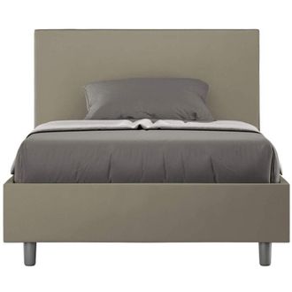 Itamoby Itamoby - Letto una piazza e mezza con rete imbottito 120x190 similpelle cappuccino Adele