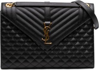 Saint Laurent Pre-owned Saint Laurent Medium Grain De Poudre Triquilt Monogram Envelope Bag Ladies W87EAF8NCUYP3MFR