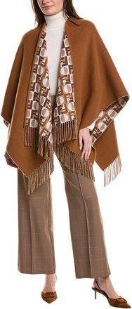 Fendi Fendi Ff Reversible Wool & Cashmere-Blend Poncho