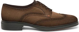 Santoni Easy Brogue Veterlaars - Heren - Schoenen - Bruin - Maat: 43 EU Leer