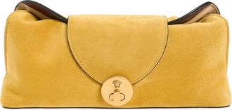 Versace Medusa Suede Clutch in Mustard Gold at Nordstrom
