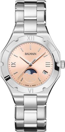 Balmain Be Balmain Moonphase Bracelet Watch, 33mm in Pink Stainless Steel at Nordstrom