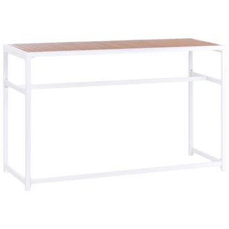 Beliani Beliani - Mesa Moderna De Jard&iacute;n Interior Exterior 150 X 50 Cm Acero Madera Pl&aacute;stica Blanco Avetrana