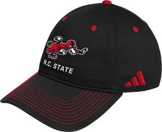 adidas Mens adidas Black NC State Wolfpack Slouch Adjustable Hat at Nordstrom, Size 10-13