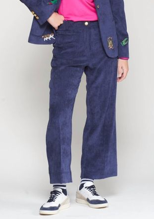 Vilagallo Cord Stretch Trouser In Navy