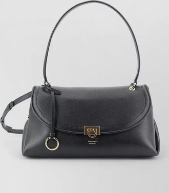 Ferragamo gancini leather clutch bag