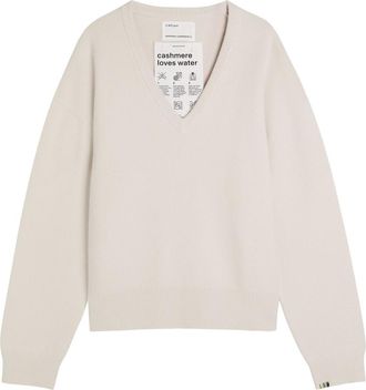 Extreme Cashmere Extreme Cashmere N&deg;457 Jack V-neck Cashmere-blend Jumper - Light Grey - One Size