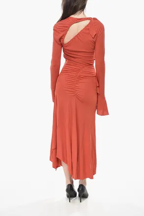 Victoria Beckham Vestito Lungo in Viscosa con Cut-out Victoria Beckham