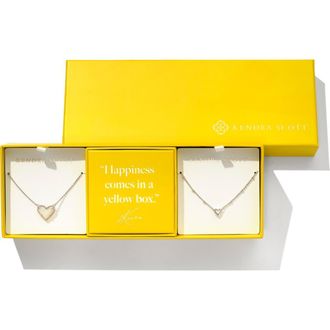 Kendra Scott Ari 2-Piece Pendant Necklace Gift Set in Silver Ivory Mother Of Pearl at Nordstrom