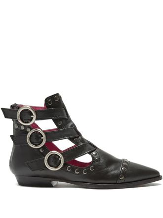 Maliparmi buckle-detail studded boots - Black