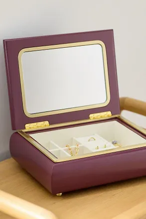 Anthropologie Mulberry Lacquered Jewelry Box