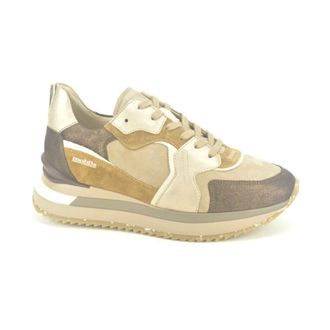 Mephisto Schoenen, Dames, Bruin, 35 1/2 EU, Kameel Brons Runner Stijlvolle Sneakers