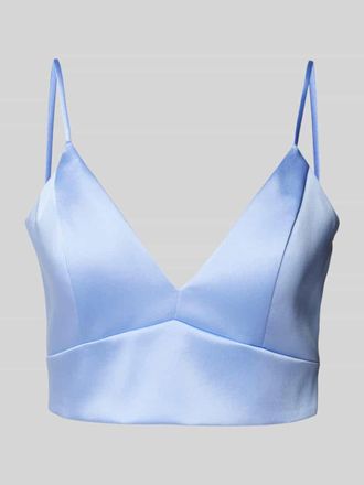 Jake*s Slim Fit Blusentop mit V-Ausschnitt in Bleu, Gr&ouml;&szlig;e 36