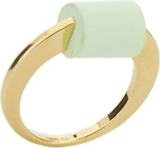 Aliita Yellow Gold Deco Cilindro Ring
