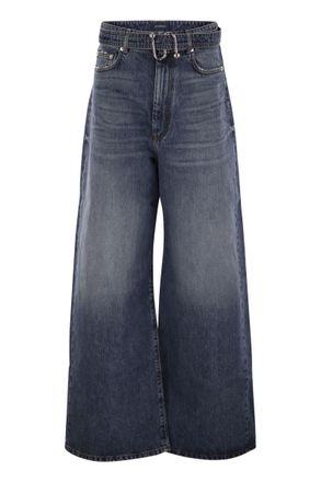 Max Mara Womens Procida - Low-waisted Oversize Denim Trousers - Medium Blue Cotton - Size 28 (Waist)