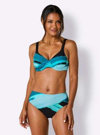 Feel Good B&uuml;gel-Bikini FEEL GOOD, Damen, Gr. 38, Cup B, bunt (schwarz, t&uuml;rkis), Elasthan, Polyamid, Bikini-Sets B&uuml;gel-Bikini