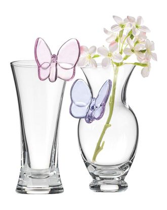 Godinger Set Of 2 Butterfly Bud Vases