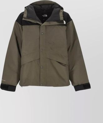 The North Face mountain hooded down jacket front pockets