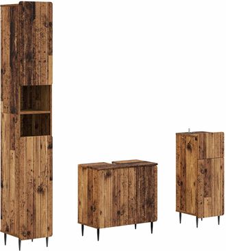 vidaXL Juego De Armarios De Ba&ntilde;o De 3 Piezas Zwolle Vidaxl