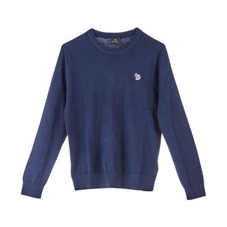 Paul Smith Round-neck Knitwear, male, Blue, Size: XL Maglia Girocollo Zebra