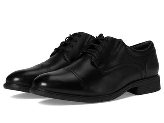 Clarks Mens Steadwell Cap, Black Leather, 7.5