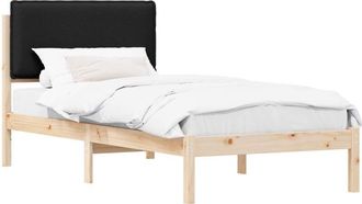 vidaXL Estructura De Cama Con Cabecera Tapizada Negro 90 X 190 Cm Vidaxl