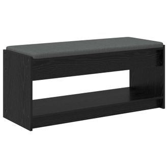 vidaXL Banco De Entrada Con Coj&iacute;n Roble Negro 103 X 38 X 45 Cm Vidaxl