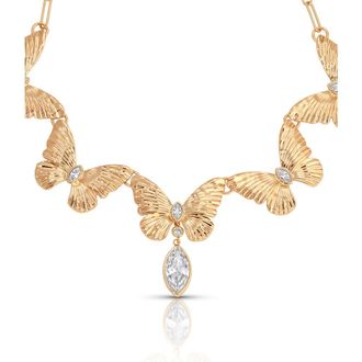 Ettika Crystal Butterfly Choker Necklace in Gold at Nordstrom