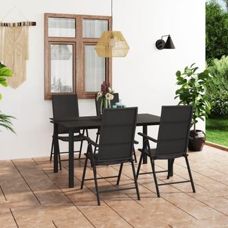 vidaXL Juego De Comedor Para Jard&iacute;n 5 Piezas Negro Vidaxl