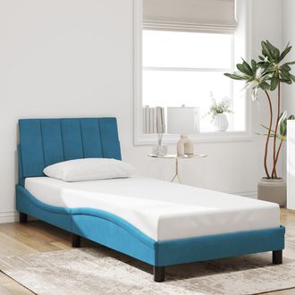 vidaXL Estructura Cama Con Cabecero Terciopelo Azul 90x190 Cm Vidaxl