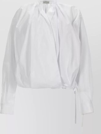 Dries Van Noten long sleeve top ruffled collar drawstring
