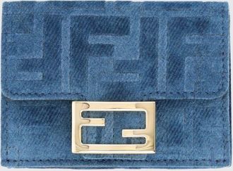 Fendi Portafoglio bifold in velluto con motivo FF jacquard all-over