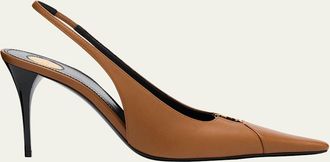 Saint Laurent Babylone Leather YSL Slingback Pumps