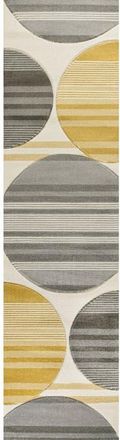 Jonathan Y Designs Nicky Geometric Striped Circles Area Rug in Gray/yellow/cream at Nordstrom, Size 4Ft 0In X 6Ft 0In
