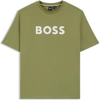 BOSS Cotton jersey T-shirt with mixed-print logo