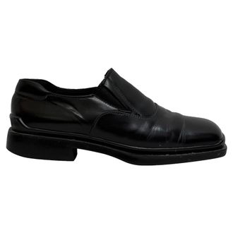 Prada Pre-owned Mens Square-Toe Loafers in Black Leather - Size UK 7