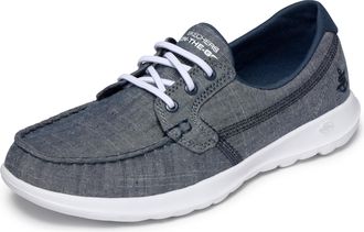 Skechers Womens Go Walk Lite-15433 Wide Boat Shoe, Navy, 7 UK